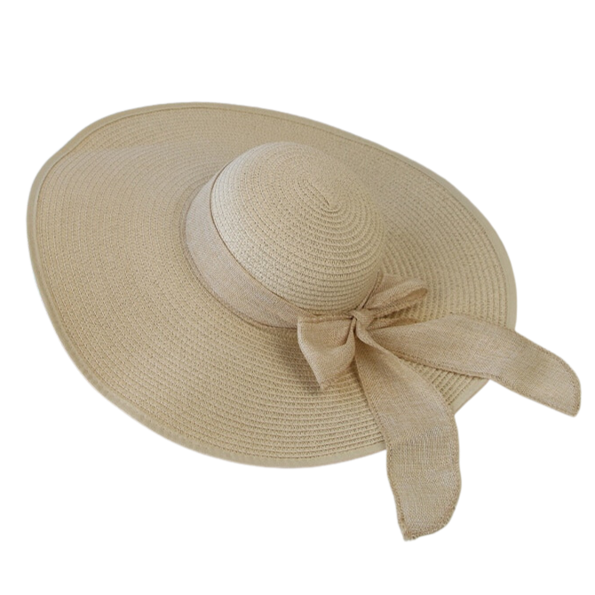 Wide Brim Bowknot Straw Hat
