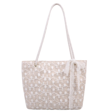 Straw Woven Lace Shoulder Bag