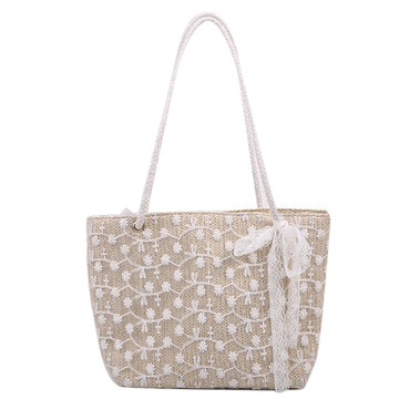 Straw Woven Lace Shoulder Bag