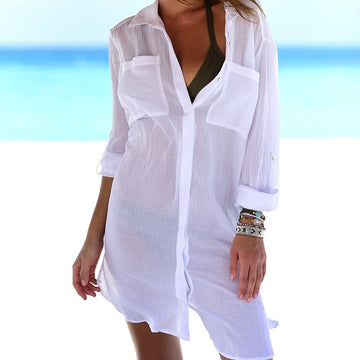 Collared Shirt Style Cover Up