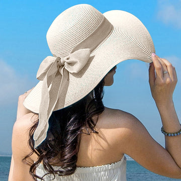 Wide Brim Bowknot Straw Hat