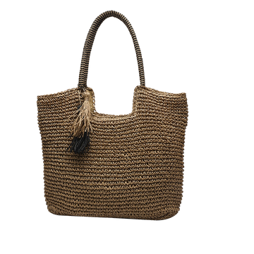 Summer Tassel Straw Tote Bag